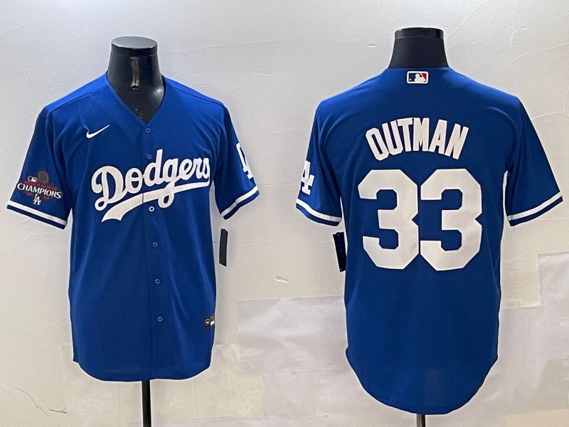 Men Los Angeles Dodgers #33 Outman Blue Game 2025 Nike MLB Jersey style 2->los angeles dodgers->MLB Jersey